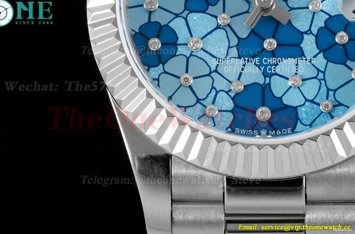 Pres 31mm Datejust ladies Blue SS Flt A2824 JDF SS 0322